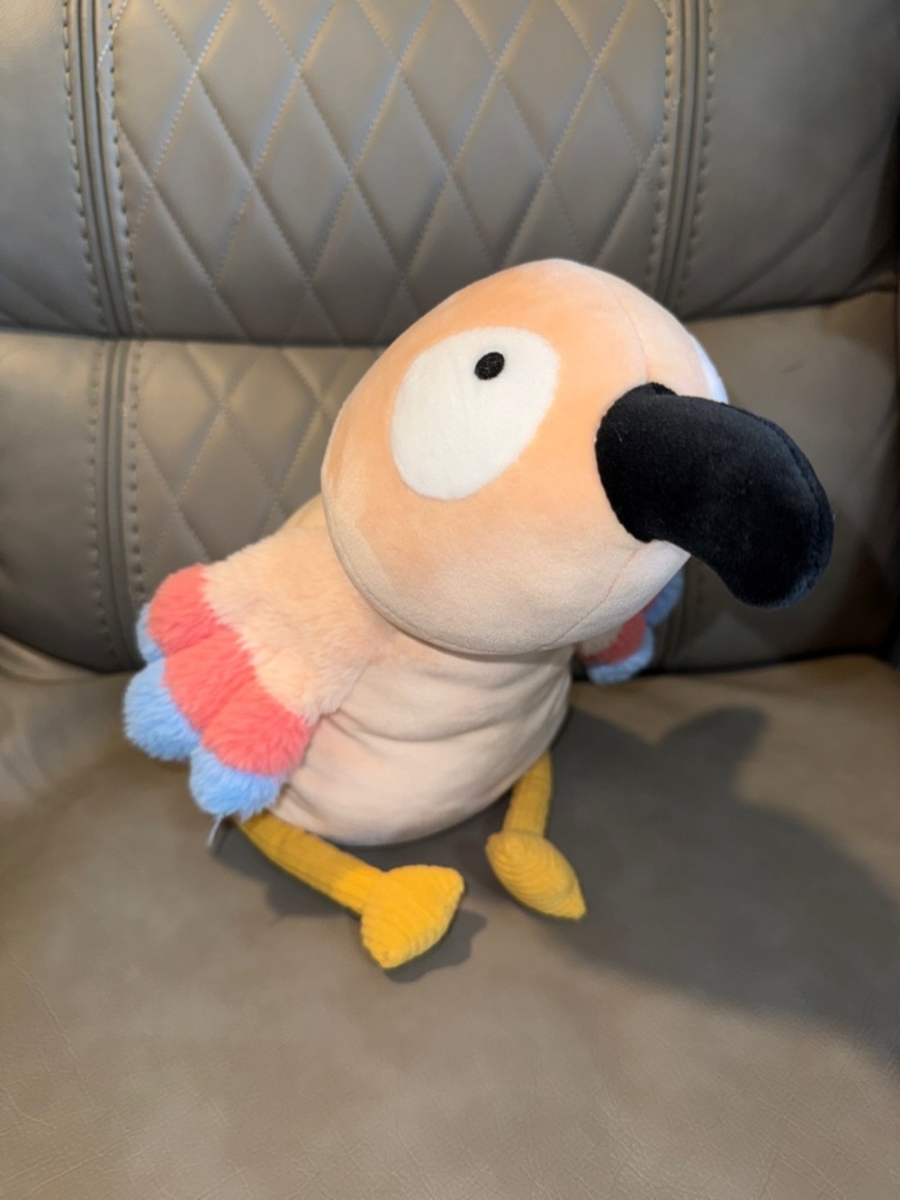 Pillowfort Plush Bird Toy in Peach, Black, Pink & Blue